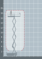 Dingli DL1912DCL 19.0m Electric Scissor Lift Working Envelope