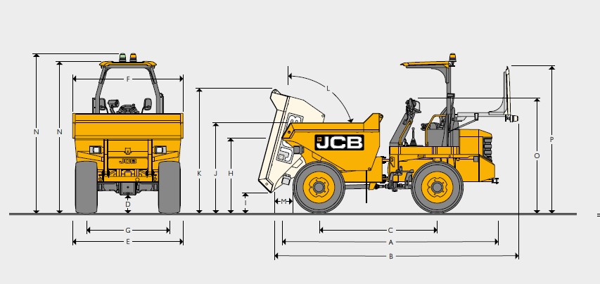 3T-2 ST Site Dumper Working Envelope
