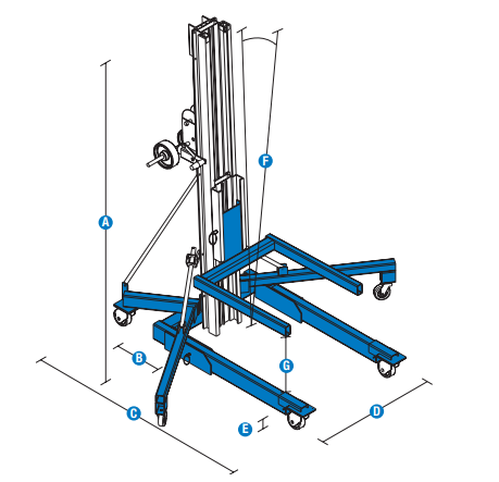 SLA 20 Material Lift Working Envelope